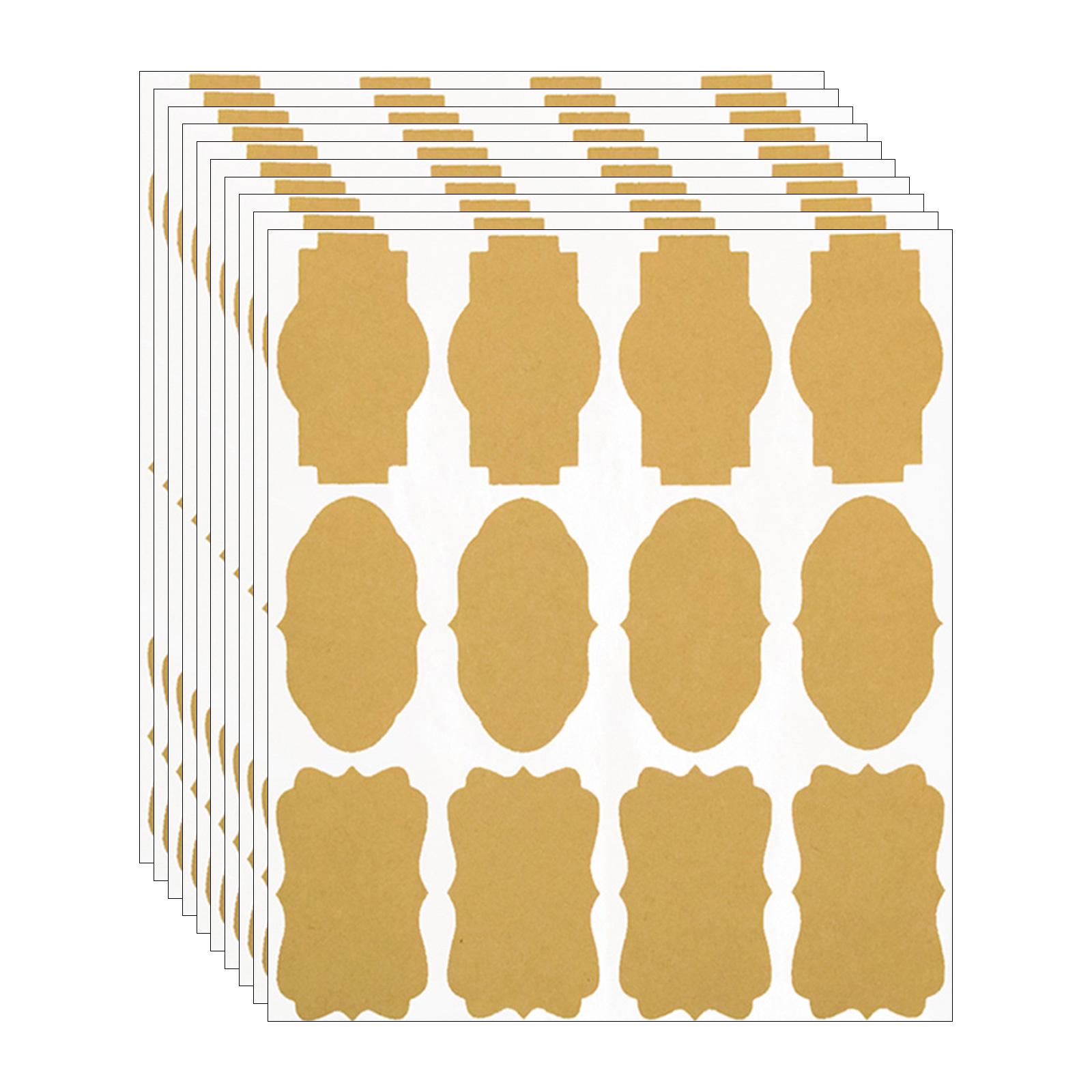 

120PCS Kraft Label Stickers with Fancy Shapes Storage Box Labels for Homemade Items Essential Oil Bottles and Jars 49