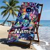 Custom Name Personalized Cosmic Bot Crew Print Beach Towel, for Trip Camping Beach Party Home Decor, Birthday Gift for Family & Friends