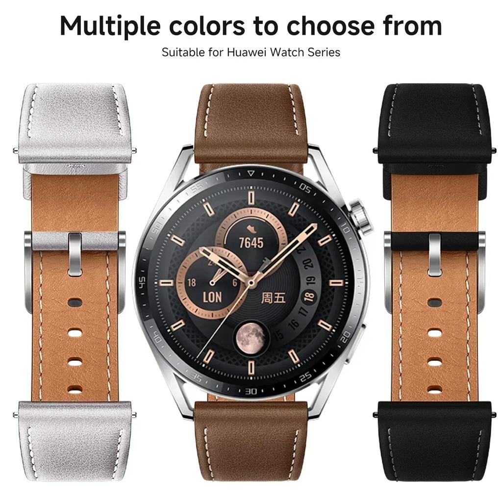22mm 20mm Premium Leather Strap For HUAWEI WATCH GT 5 46mm 5Pro GT 3 GT2 Pro 46mm Band Watchbands Replacement Wristband