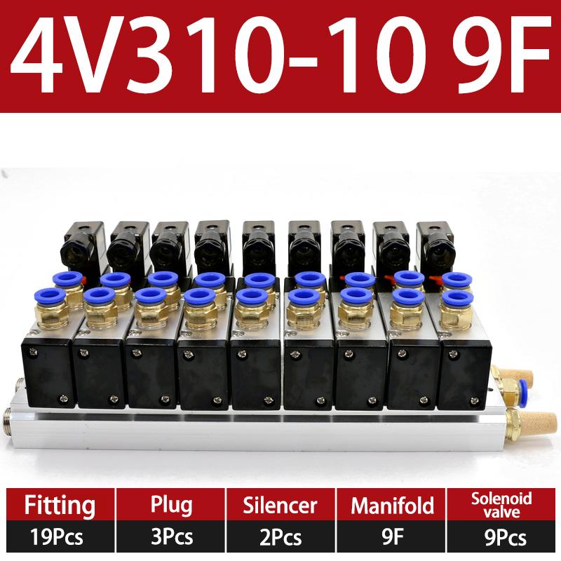 Pneumatic Solenoid Valve Group 4V310-10 Two-position Five-way Bus Valve Island 24V Bus Plate Connection Base