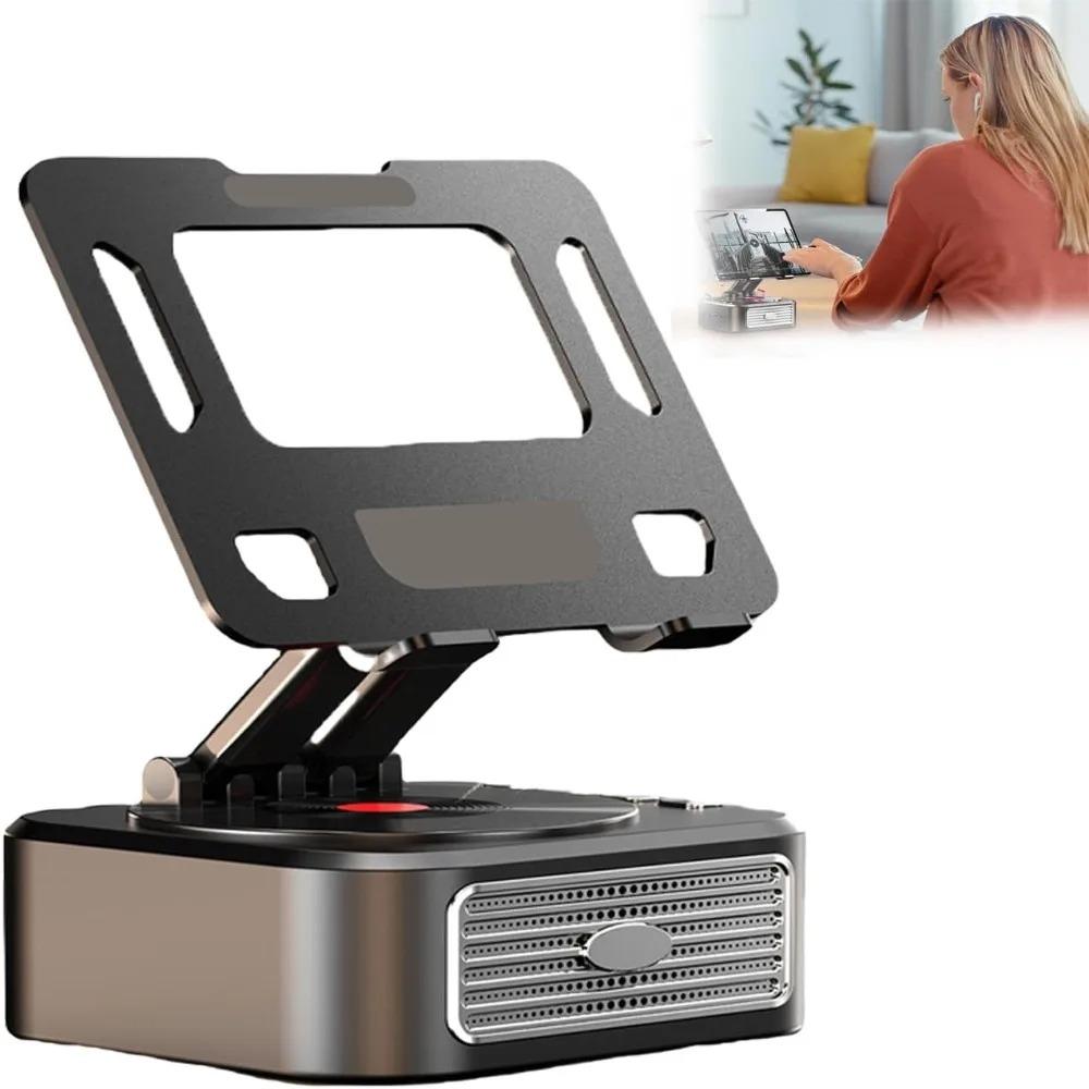 3-in-1 Bluetooth 5.3 Wireless Stand Speaker For ipad Tablet Cell Phone Holder Stand Foldable Support Power Bank Charging For Video Meeting Live