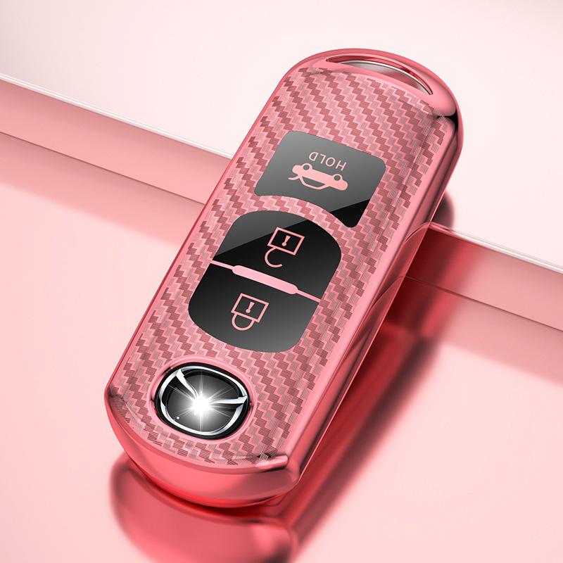 Mazda Key Cover: Carbon Fiber Pattern for Axela, Atenza, CX4, CX5, CX30