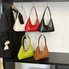 Solid Color Underarm Bag Large Capacity PU Leather Shoulder Bag Luxury Women Hobo Bag  Gift