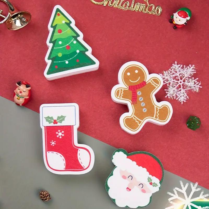 Christmas Kitchen Cleaning Supplies Durable Dishcloths Easy To Clean Cleaning Brushes Cute Sponges Home Decor 10x12cm