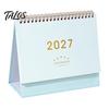 Monthly Organizer for Desk 2027 Calendar, Standing Flip Desktop Minimalist Gold Foil Cover Home Office Accessory Planner, Thick Paper Note Taking,