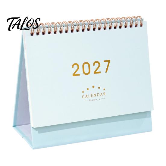 Monthly Organizer for Desk 2027 Calendar, Standing Flip Desktop Minimalist Gold Foil Cover Home Office Accessory Planner, Thick Paper Note Taking,