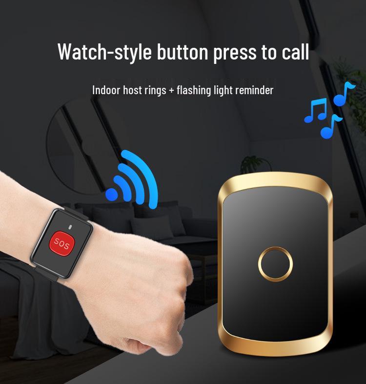 Elderly Portable Pager: Night Alarm & Fall Alert Wristband