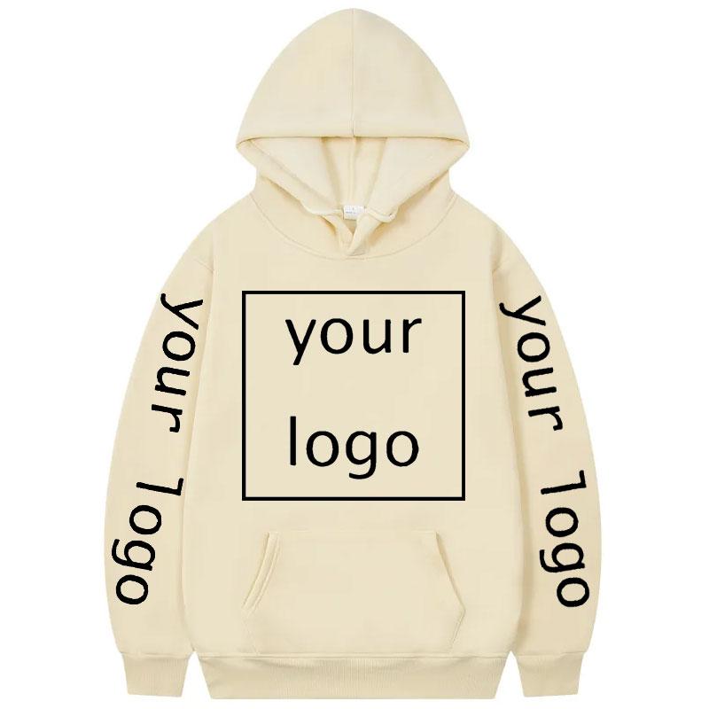 2025 Private Customized Yours LOGO Graphic Print Hoodie Fashion Casual Hooded Sweatshirt Men Women High Quality Fleece Pullovers
