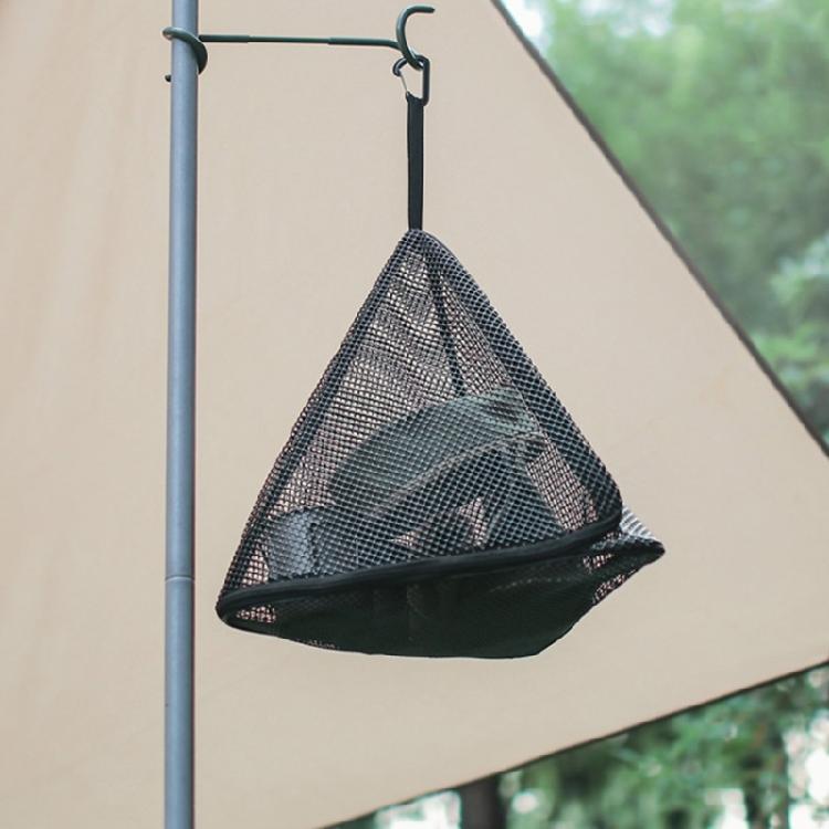 Convenient Triangles Shape Hanging Net Food Drying Net Outdoor Hanging Triangles for Holding Camping Gear