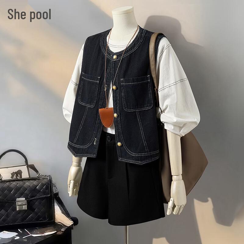 Women s Vintage Denim Vest L