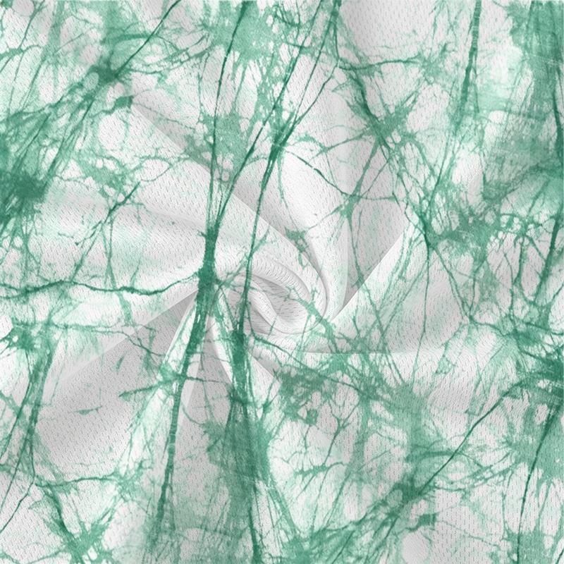 Women's Green White Tie Dye Short Sleeve Mini Dress, Slim Fit, Summer Beach Vacation Casual Wear