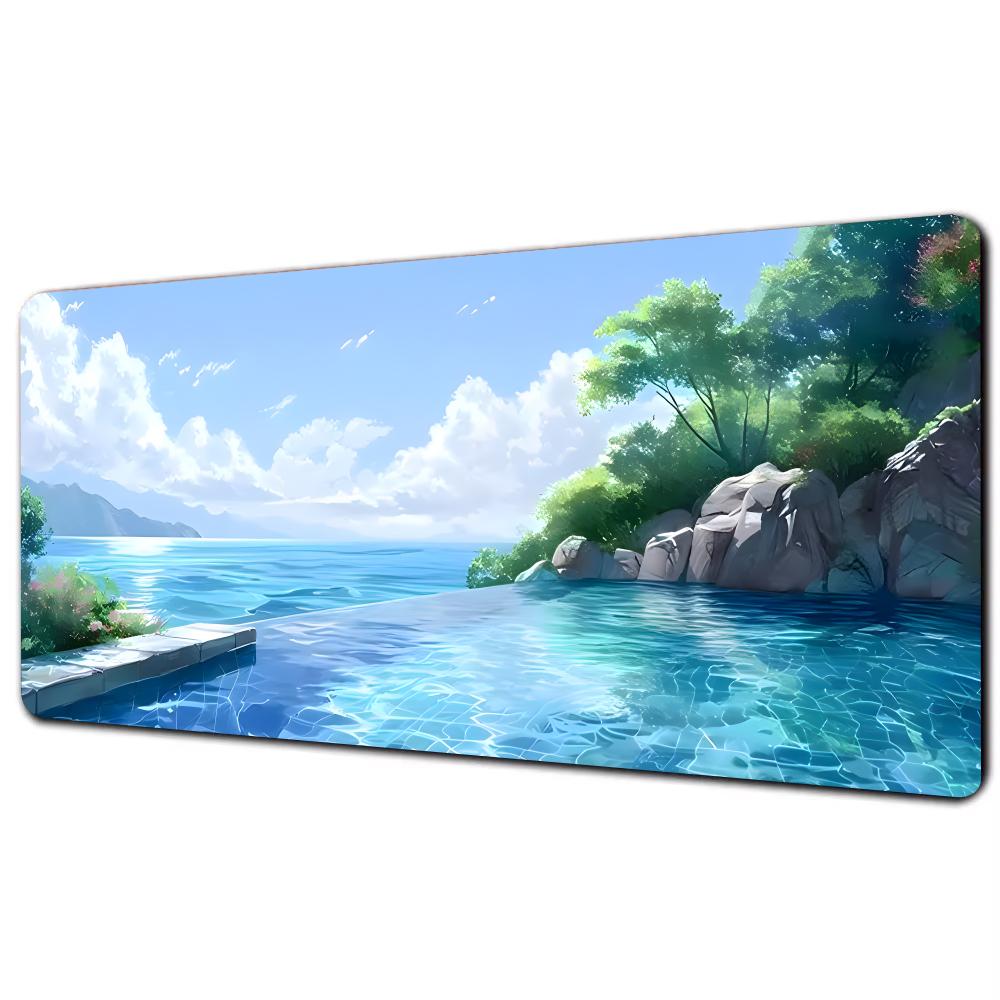 

Sea Scenery Mouse Pad Desk Mat Mousepad Large Abstract Mouse Pad Gaming Deskmat with Lockedge Office Non-slip Carpet 600x300x2mm