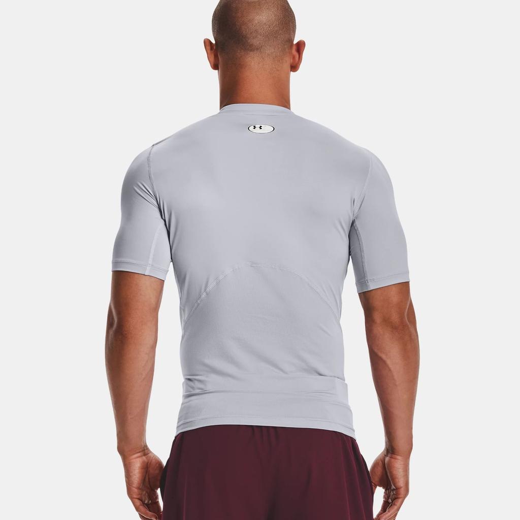 Under Armour Mens HeatGear® Short Sleeve Printed Crew Neck Casual Slim Fit T-Shirt Men Tops Gray 1361518-011
