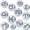 Charme Plata Véritable 12 Constellations Perles Eau Terre Feu Et Vent Perle Ronde Charme Compatible Avec Bracelet de Poignet 3 mm Porte-clés