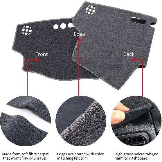 Dash Cover Mat  Fit For Toyota Camry 2002 2003 2004 2005 2006 With Cutout For Sensors And Dash Speakers, W/O Cutout For Airbag, Dashboard Cover Pad