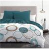 Parure de couette HOME LINGE PASSION Audace - couette 220 x 240 cm + 2 taies d'oreiller 63x63 cm - Bleu canard