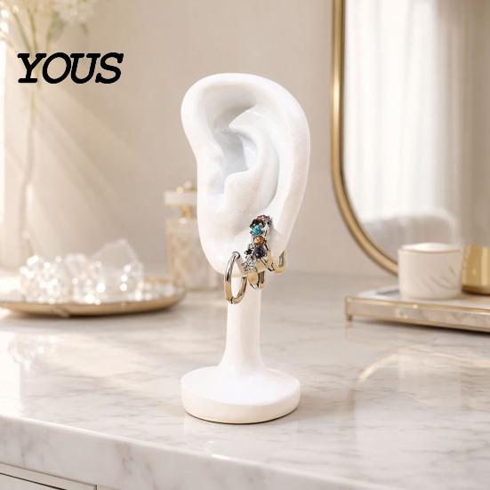 Jewelry Organizer Human Ear Earrings Holder, 3D Printed Earring Stand, Shape Stud Display Hanger Stand for Dresser Countertop Showcase