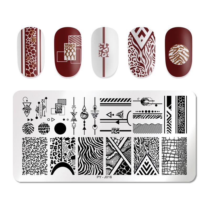 PICT YOU 12*6cm Nail Art Vorlagen Stempelplatte Design Blume Tier Glas Temperatur Spitze Stempelvorlagen Platten Bild