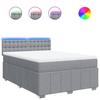 VidaXL Slat Bed Base with Mattress Light Grey 160x200cm Fabric 3289433