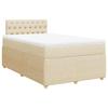 Box Spring Bed with Mattress Cream 120 X 190 Cm Fabric