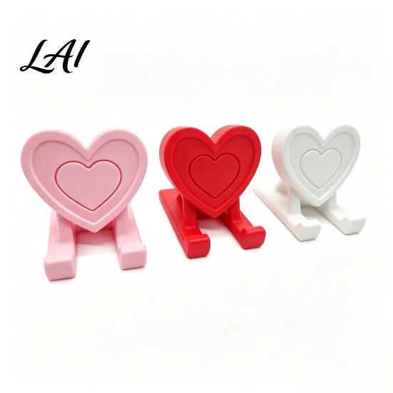 Desktop Phone Mount 3D Printed Heart Holder Love Shape Mobile Stand Stand Cell Tablet Desk Mount Valentine's Day Gift Reusable