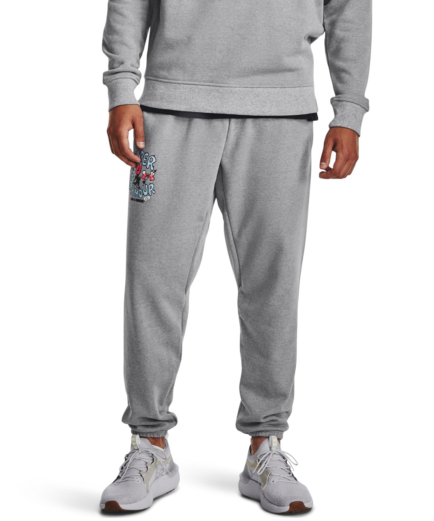 

UA HW Джоггеры Terry Rose Модный серый Светлый меланж Персиковый пузырьковый MD [Under Armour]