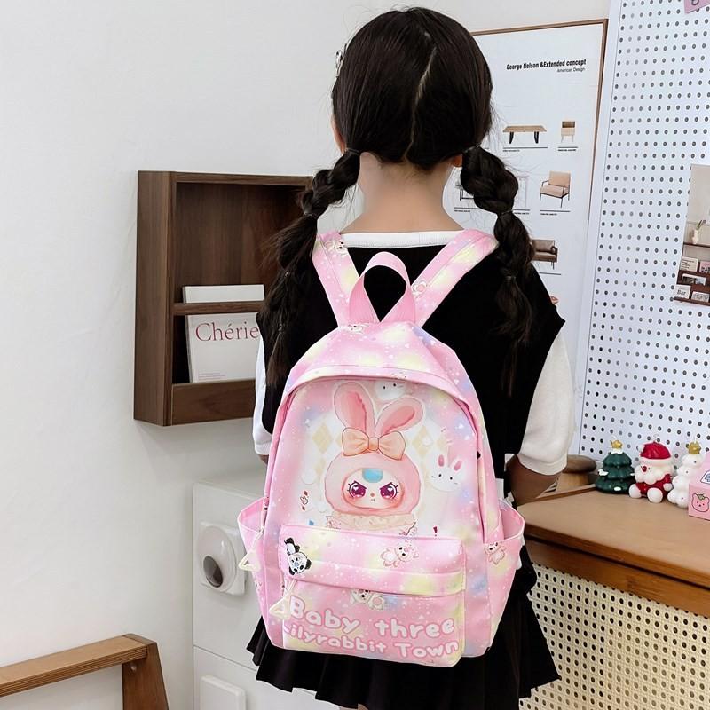 Plush Cute Cartoon Rabbit Letter Printed Children Backpack For School Use