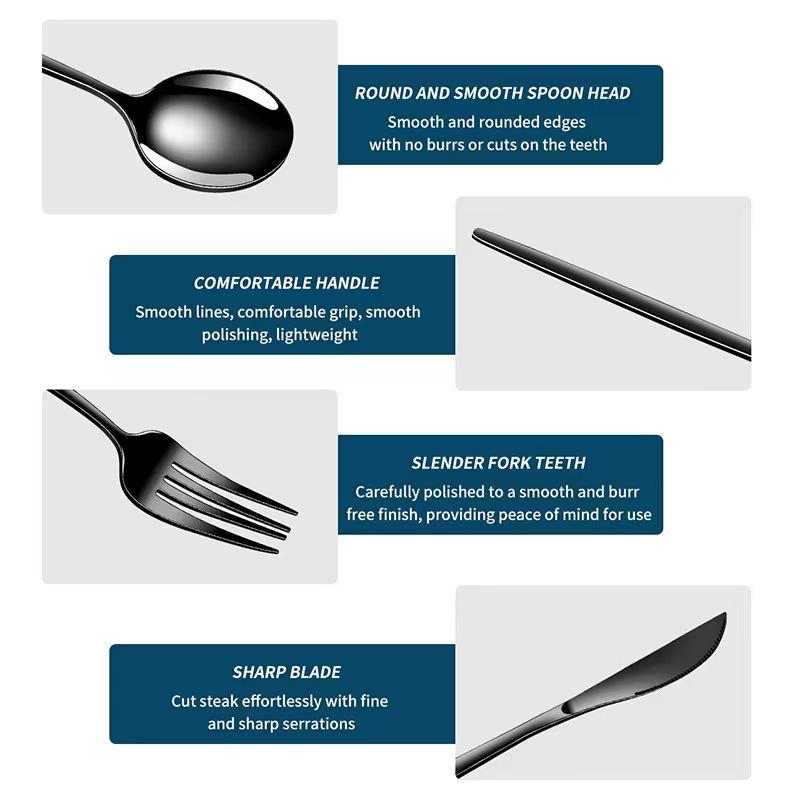 Portugal Stainless Steel 30-Piece Cutlery Set: Western Steak Knife, Fork, Spoon in Gift Box