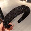 Korean Minimalist Wool Rhinestone Headband: Stylish High Skull Hair Clip