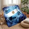 Argentina Football Printed Flannel Blanket Skin Friendly Warm Decorative Throw for Indoor Couch Bed Daily Use