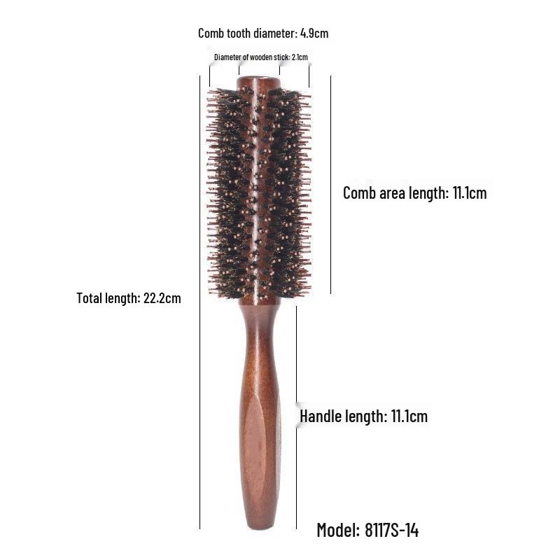 

Boar Bristle Wood Roller Comb for Straight & Curly Hair Styling