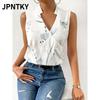 JPNTKY Women's Fashion Casual Sleeveless V Neck Blouses & Shirts
