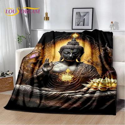 Buddha Sakyamuni Buddhism Faith Religion Soft Plush Blanket,Flannel Blanket Throw Blanket for Living Room Bedroom Bed Sofa Pray