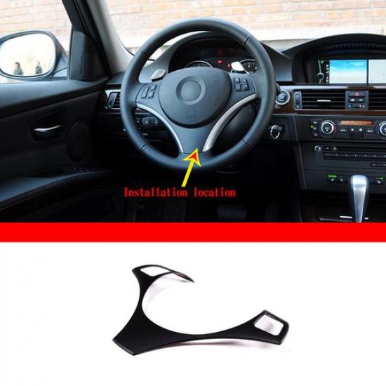 Matte Black Steering Wheel Cover Trim For 2005-2012 BMW 3 Series E90 E92 E93