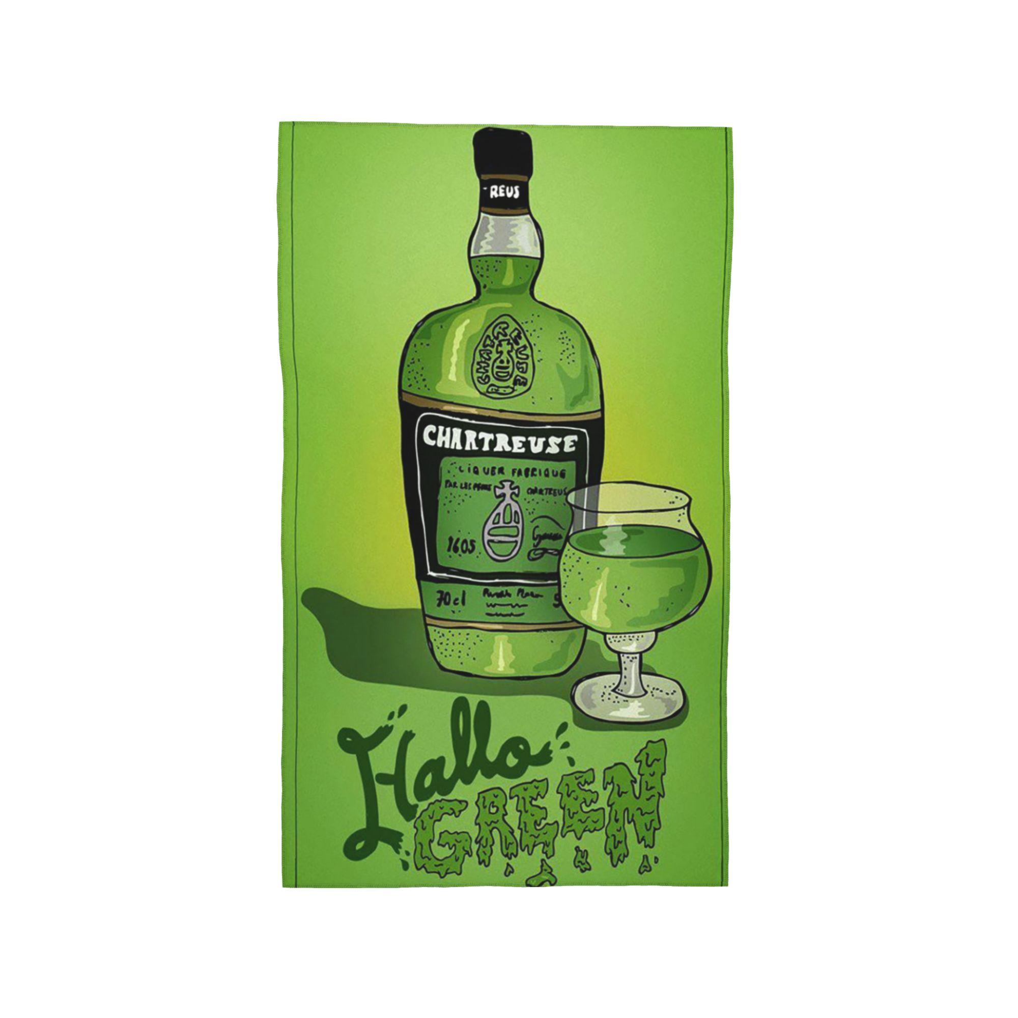

Green Chartreuse Bottle Oil Painting Drink 1 Soft Face Towel Quick Dry Pool Bath Cotton Towels Breathable W30*H60(CM)