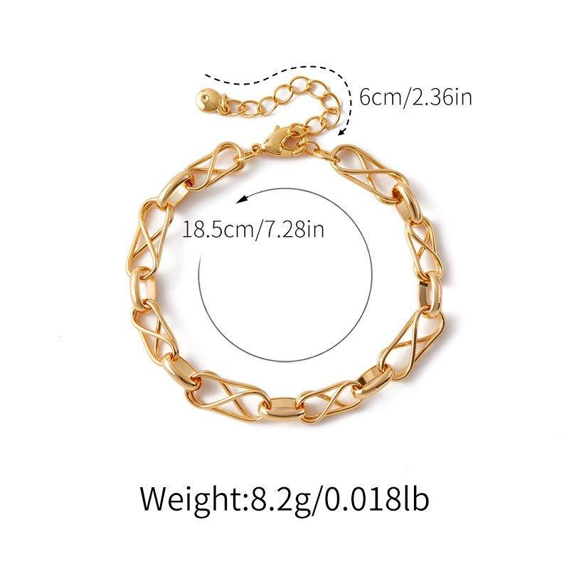Minimalist Gold Plated Color Retention Neutral Thick Chain Handmade Plain Bracelet