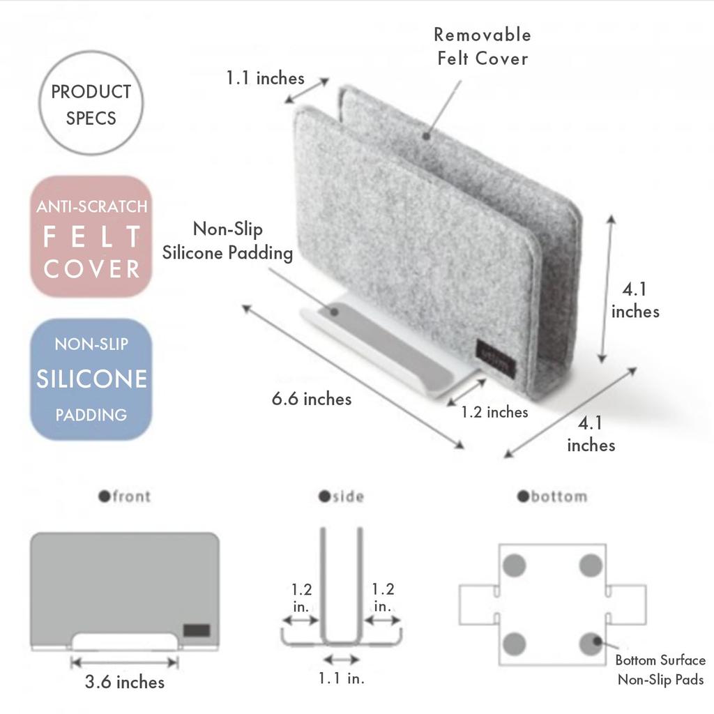 Sonic Laptop Stand for Tablets and Laptops with Felt Cover UT-5352-W