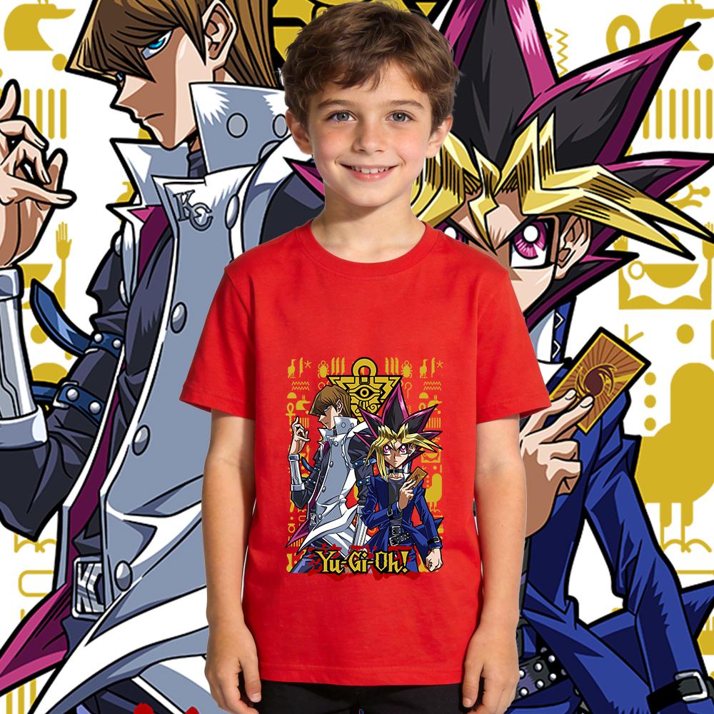 Yu Gi Oh Seto x Yugi Anime Print Cotton T Shirt for Boys and Girls Kids Casual Soft Breathable Top 100