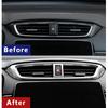 Car Accessories Fit For Honda CR-V CRV 2017 2018 2019 2020 2021 2022 Interior Center Console Middle AC Air Outlet Vent Trim (Matte Silver) ABS 1 PC