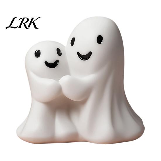 Halloween Gift for Kids Ghost Gnome Figurines, Resin Tabletop Decoration, Cute Hand Painted Crafts Statue, Decorative Ornaments Indoor Outdoor
