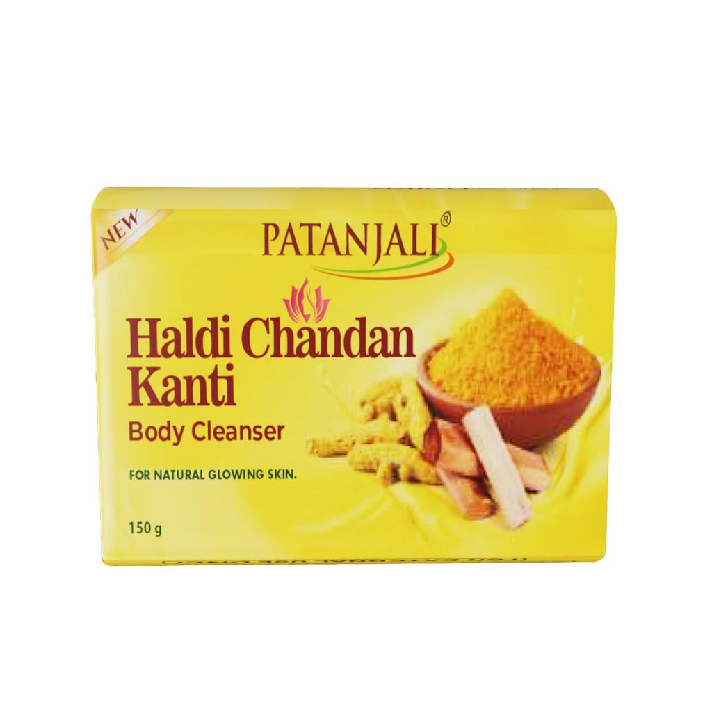 Patanjali Haldi Chandan Kanti Body Cleanser Soap 150 G X Pack Of 4 Nourishing Moisturizing Bar For Soft Smooth Glowing Skin