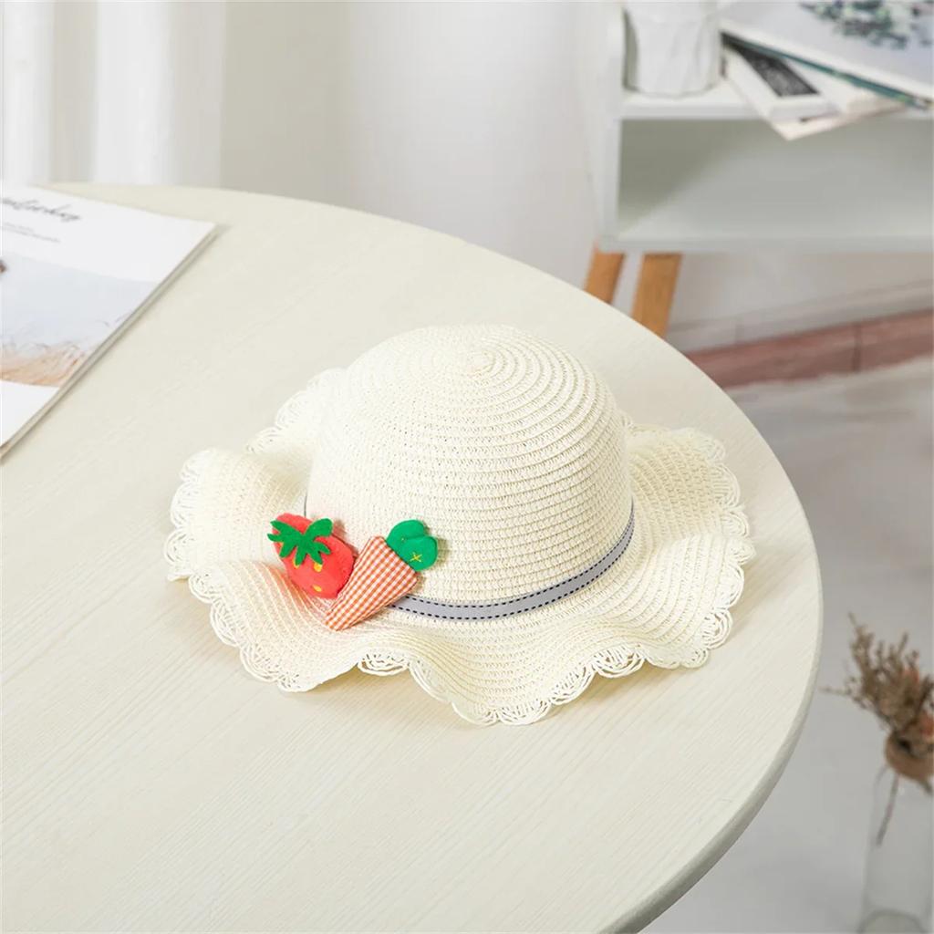 Outdoor Hats Suffolk Fishing Hats Hiking Summer Straw Hat Children Sun Hat Flower Holiday Beach Cap Girl Breathable Beach Hats