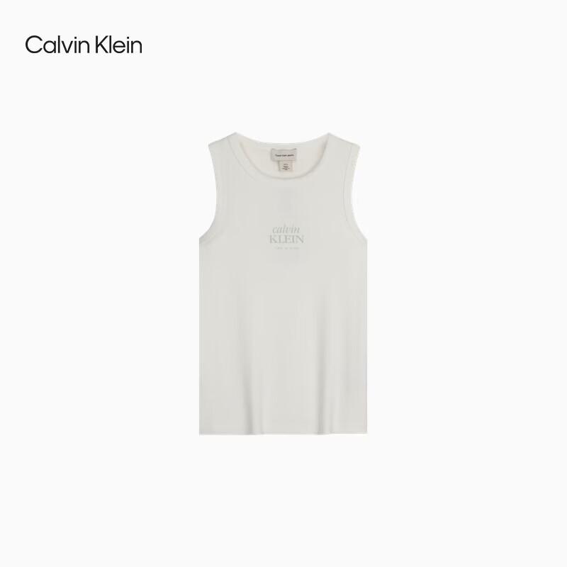 Calvin Klein Jeans Women s CK Logo Ribbed Tank Top XXS