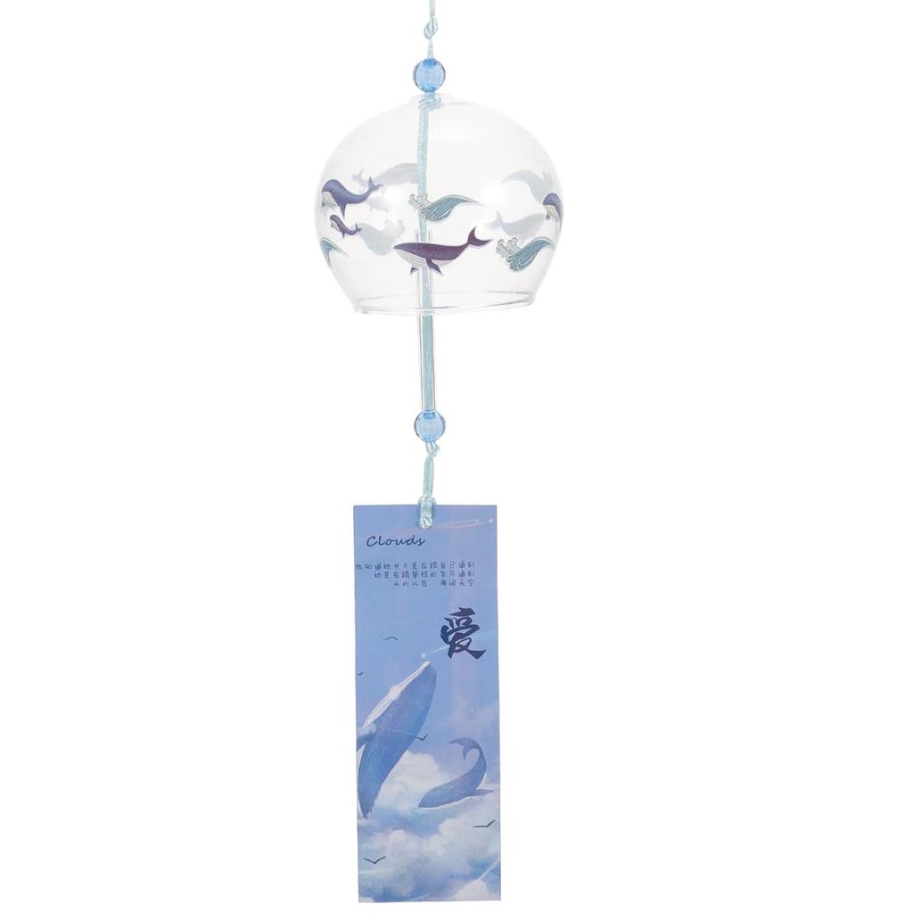 Iplusmile Glass Wind Chime, Summer Decoration, Cute Whale Design, Edo Wind Chime, A Summer Feature, Cooling, For Indoor and Outdoor Use