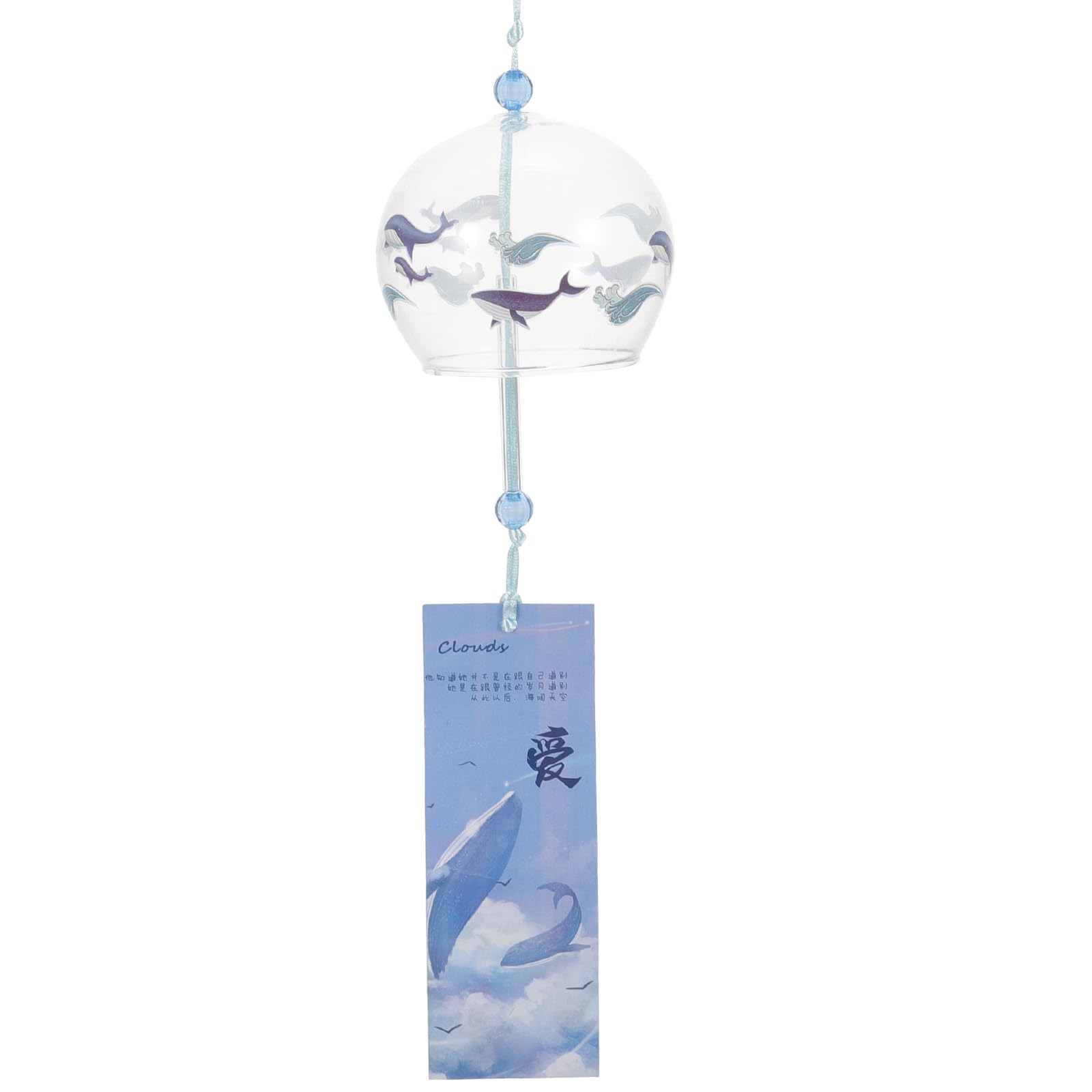 

iplusmile Glass Wind Chime, Summer Decoration, Cute Whale Design, Edo Wind Chime, A Summer Feature, Cooling, For Indoor and Outdoor Use