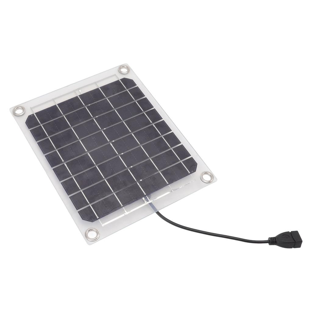 Solar Panel 10W USB Output Transparent Design Double Sided Power Generation Solar Panel for Outdoor Travel