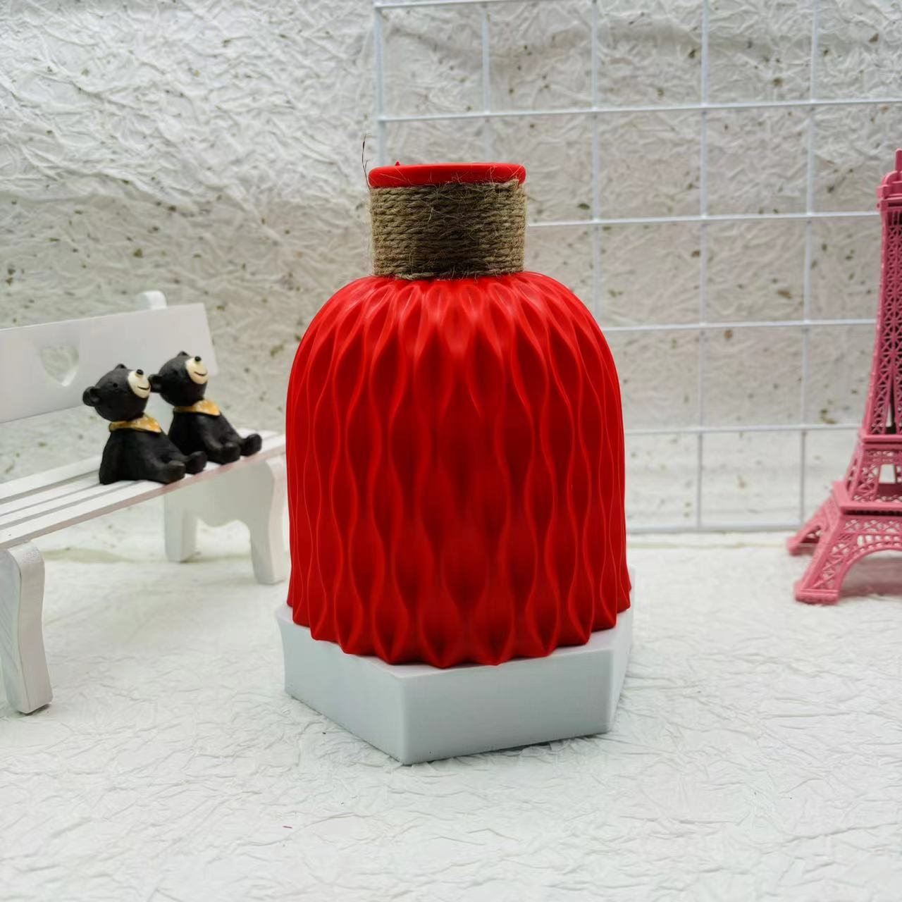 

1 шт., пластиковая ваза с рябью водой, волнистая композиция из цветочных горшков, современный скандинавский стиль, украшение для дома, гостиной, рабочего стола, орнамент