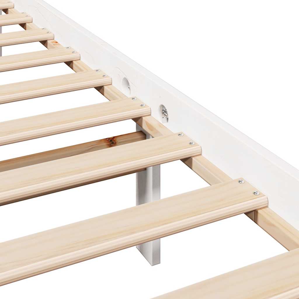 Solid Wood Bed without Mattress White 120 x 200 cm Pine Wood