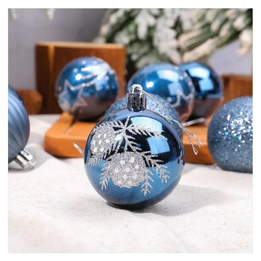 Christmas Decorations Set 9 Pieces Hand Painted Ornaments with Electroplated for Window Display and Tree Hanging