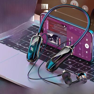 FD-6 Wireless Bluetooth 5.4 Neckband Headphones with HD Stereo Sound, Long Battery Life, and Comfortable Fit for Sports and Gaming